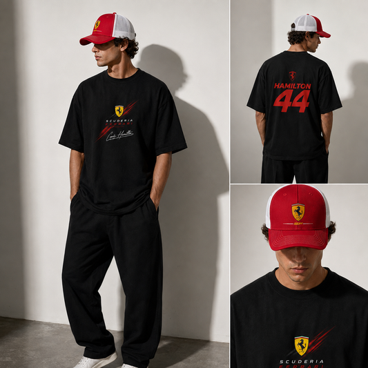 Lewis HAMILTON F1 Ferrari Set (T-shirt + CAP)