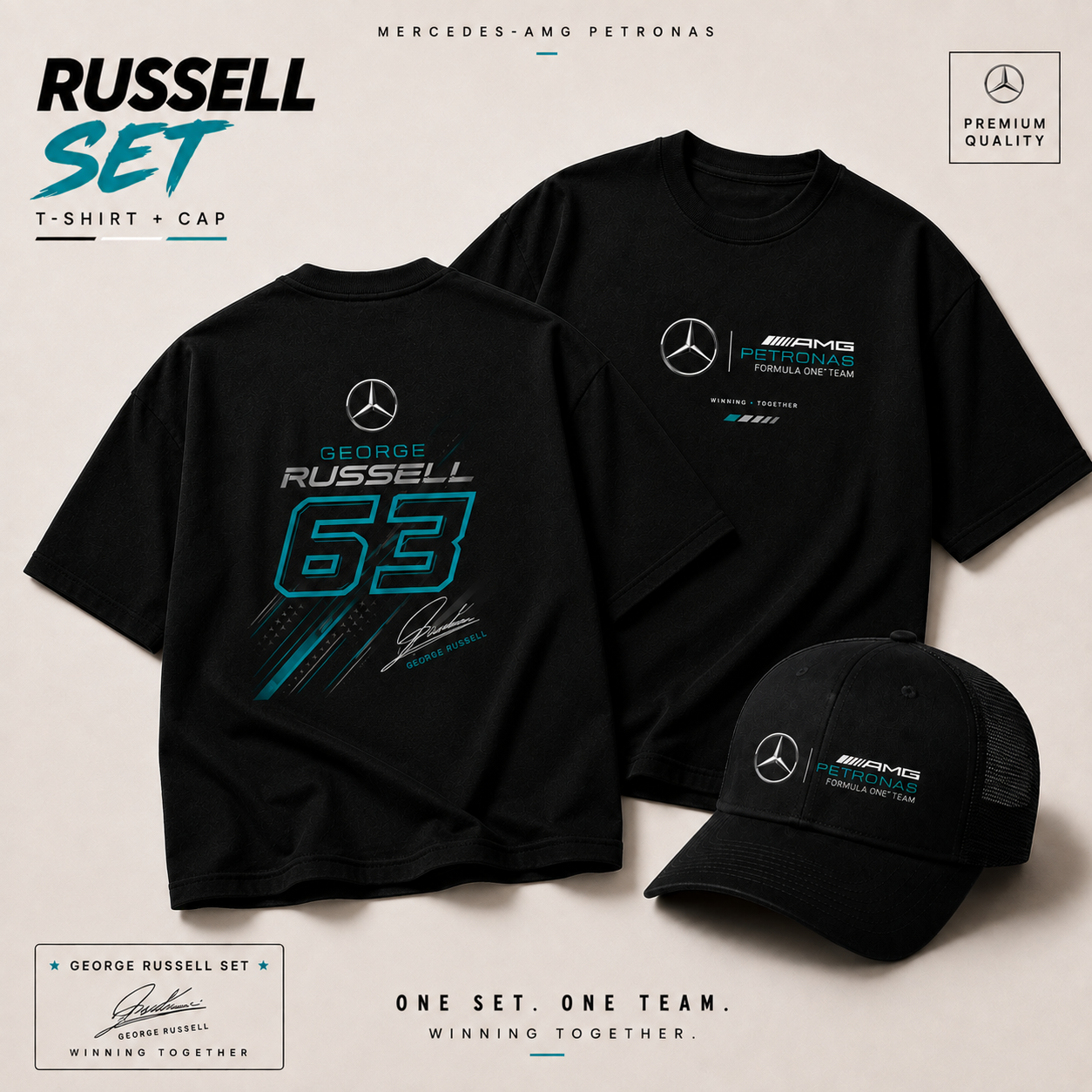 George RUSSEL F1 Mercedes Set (T-shirt + CAP)